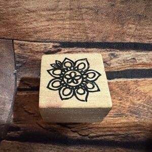 Dahlia Flower Mandala Rubber Stamp Wood Mounted Outline Art Craft Scrapbooking